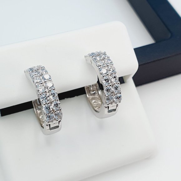 "925 Sterling Silver Cubic Zirconia Earrings, UU1P6A6156 - Picture 3 of 11